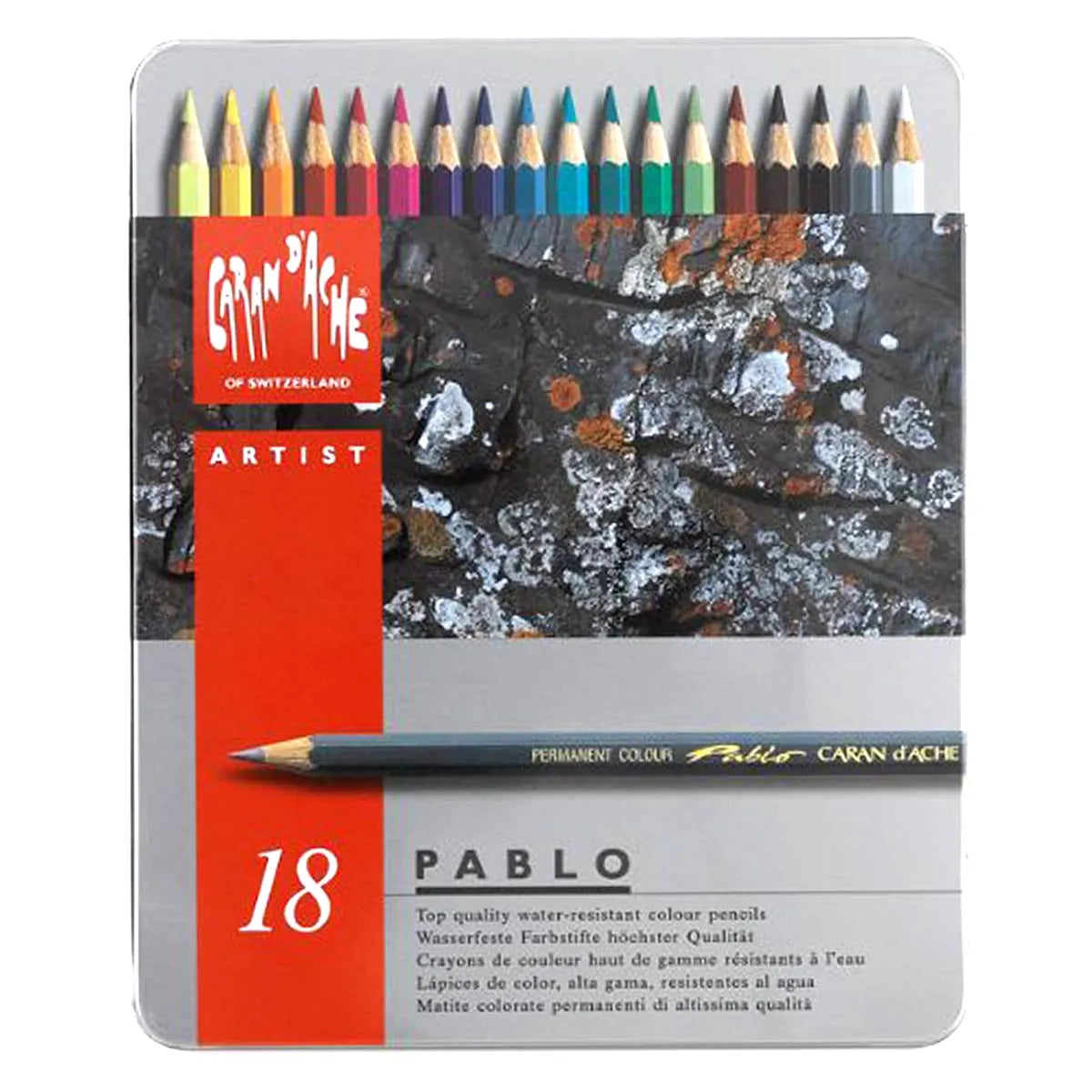 Caran d’Ache Pablo Coloured Pencil Set of 18 Metal Box