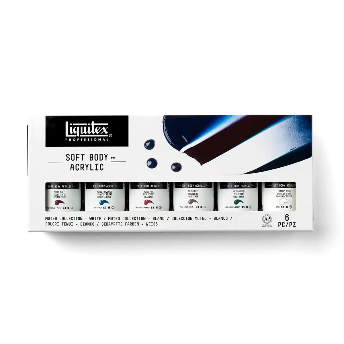 Liquitex Professional Soft Body Acrylic Muted+White Set 6 x 59ml