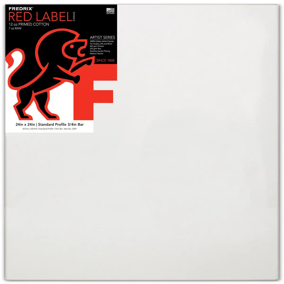 Fredrix Artist Series Red Label Acrylic Primed Cotton Canvas, 12oz