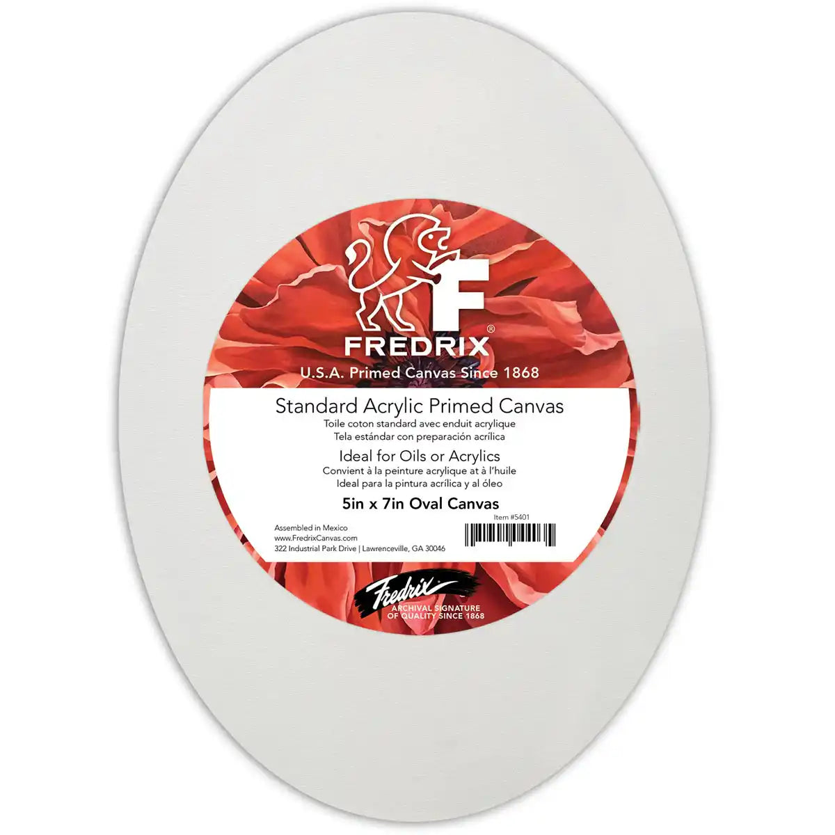 Fredrix Artist Series Rounds & Ovals Acrylic Primed Cotton Standard Canvas, 12oz