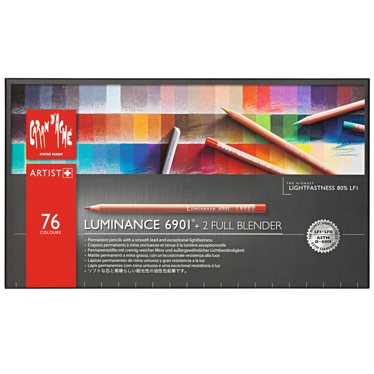 Caran d’Ache LUMINANCE 6901 Box of 76 Pencils + 2 Full Blender