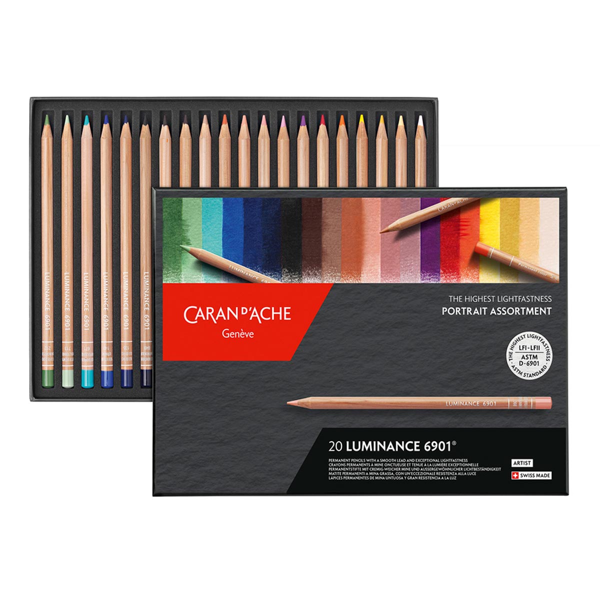 Caran d’Ache LUMINANCE 6901 Box of 20 Colours - Portrait Assortment