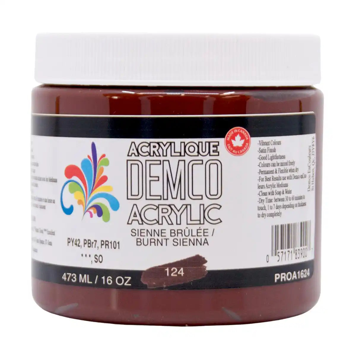 Demco Acrylic Paint 473ml/16oz Jars