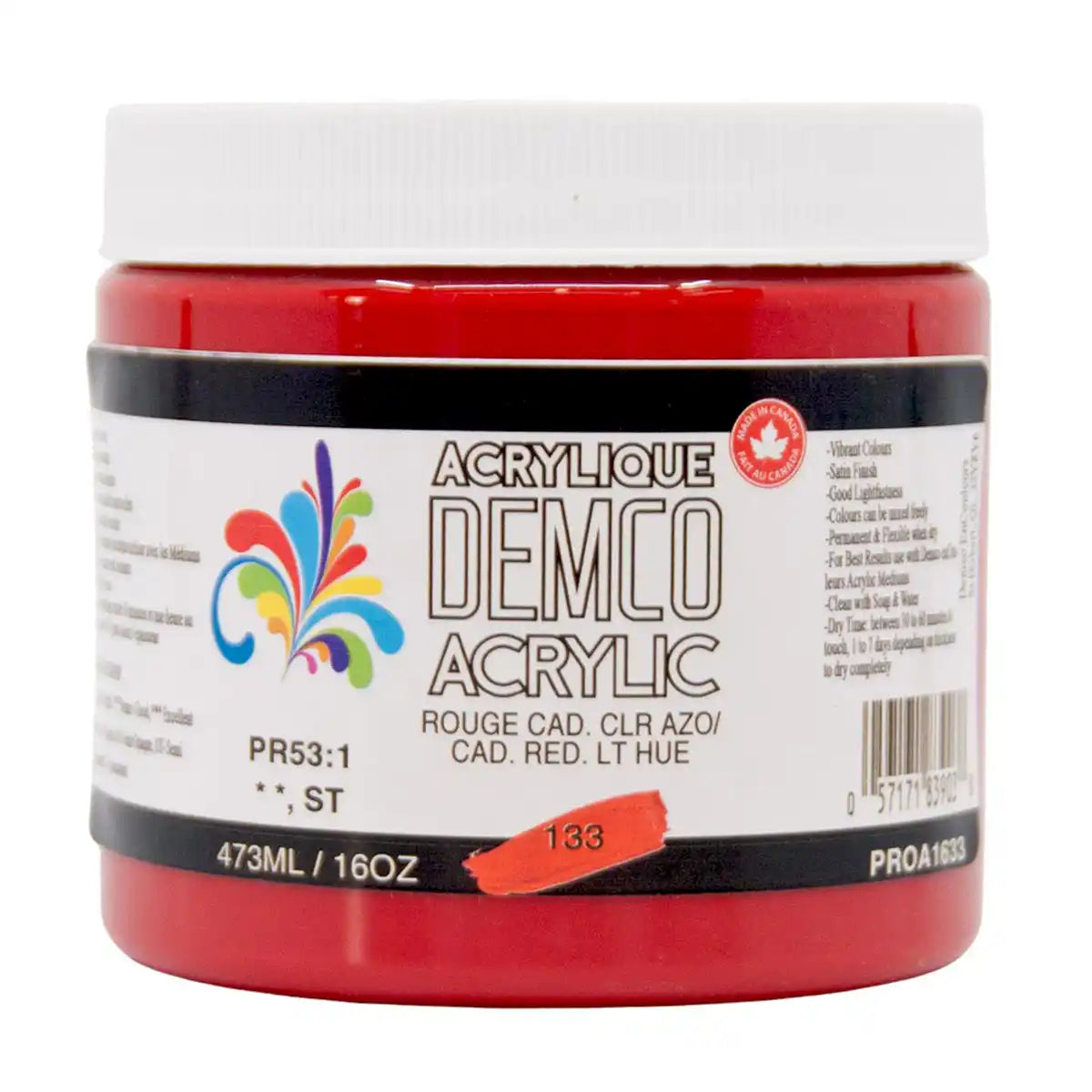 Demco Acrylic Paint 473ml/16oz Jars