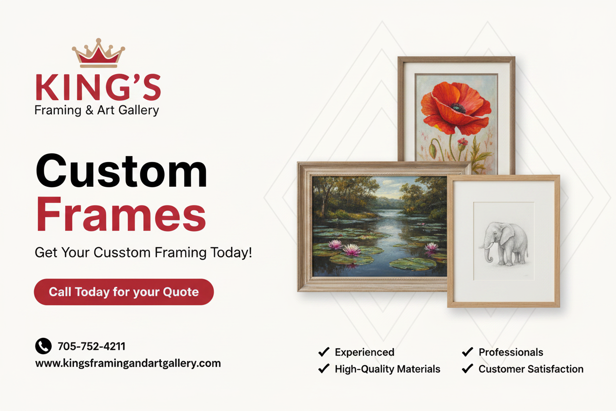 Custom Framing — Crafting timeless beauty at King's Framing & Art Gallery, Nipissing District, Ontario