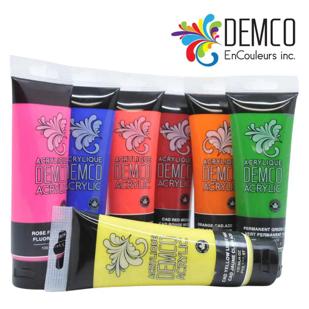 Demco Fluid Acrylic Paint Colours 120ml/4oz Tubes