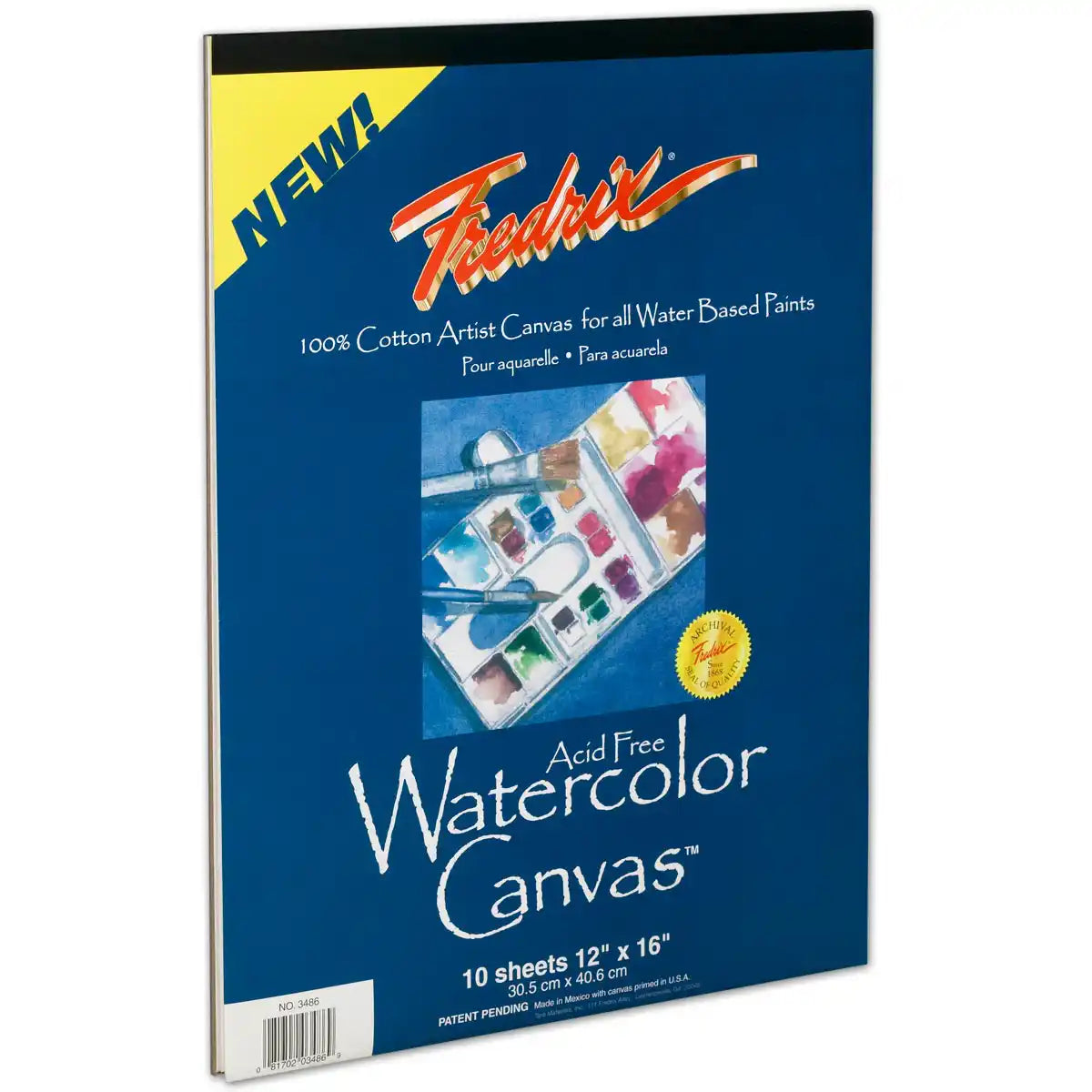 Fredrix Watercolour Pads, Cotton Canvas, 10 Sheets Per Pad