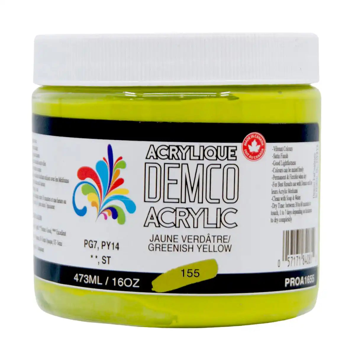 Demco Acrylic Paint 473ml/16oz Jars