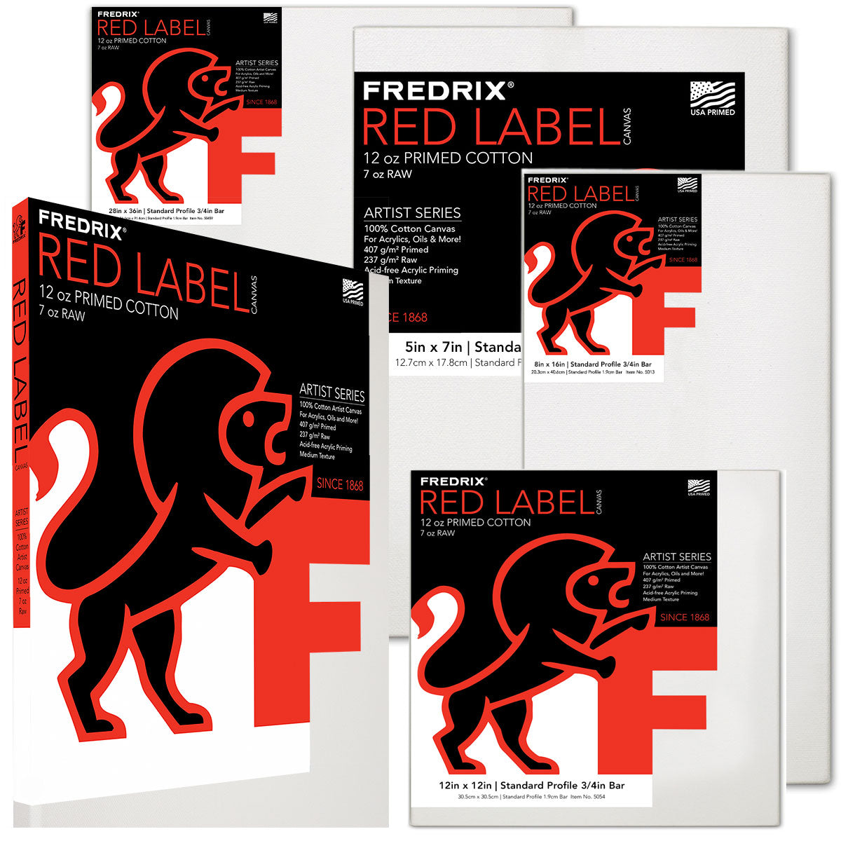 Artist Series Red Label Acrylic Primed Cotton Canvas, 12oz