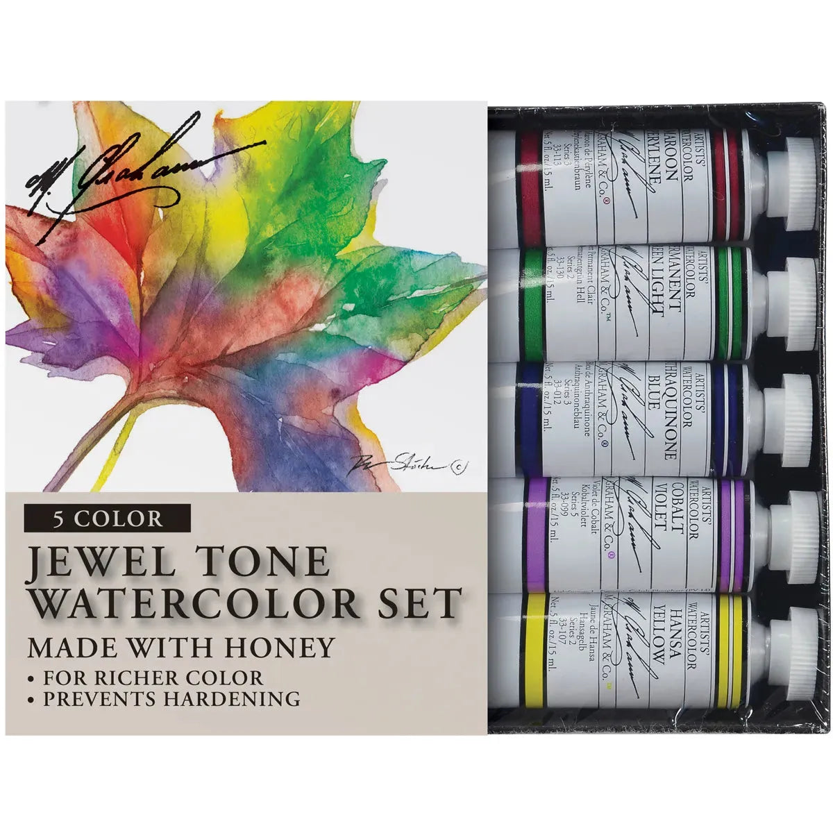 M Graham Jewel Tone 5 Colour Watercolour 15 ml Set