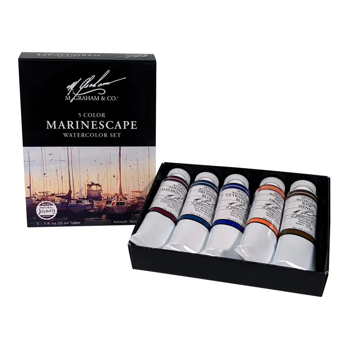 M Graham Marinescape 5 Colour Watercolour 15 ml Set