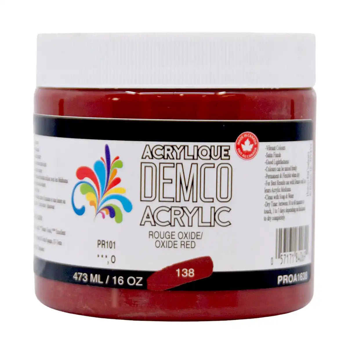 Demco Acrylic Paint 473ml/16oz Jars