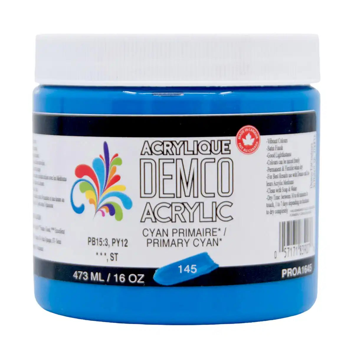 Demco Acrylic Paint 473ml/16oz Jars