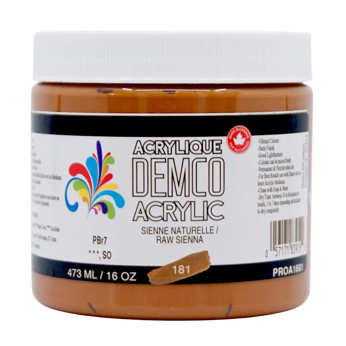 Demco Acrylic Paint 473ml/16oz Jars