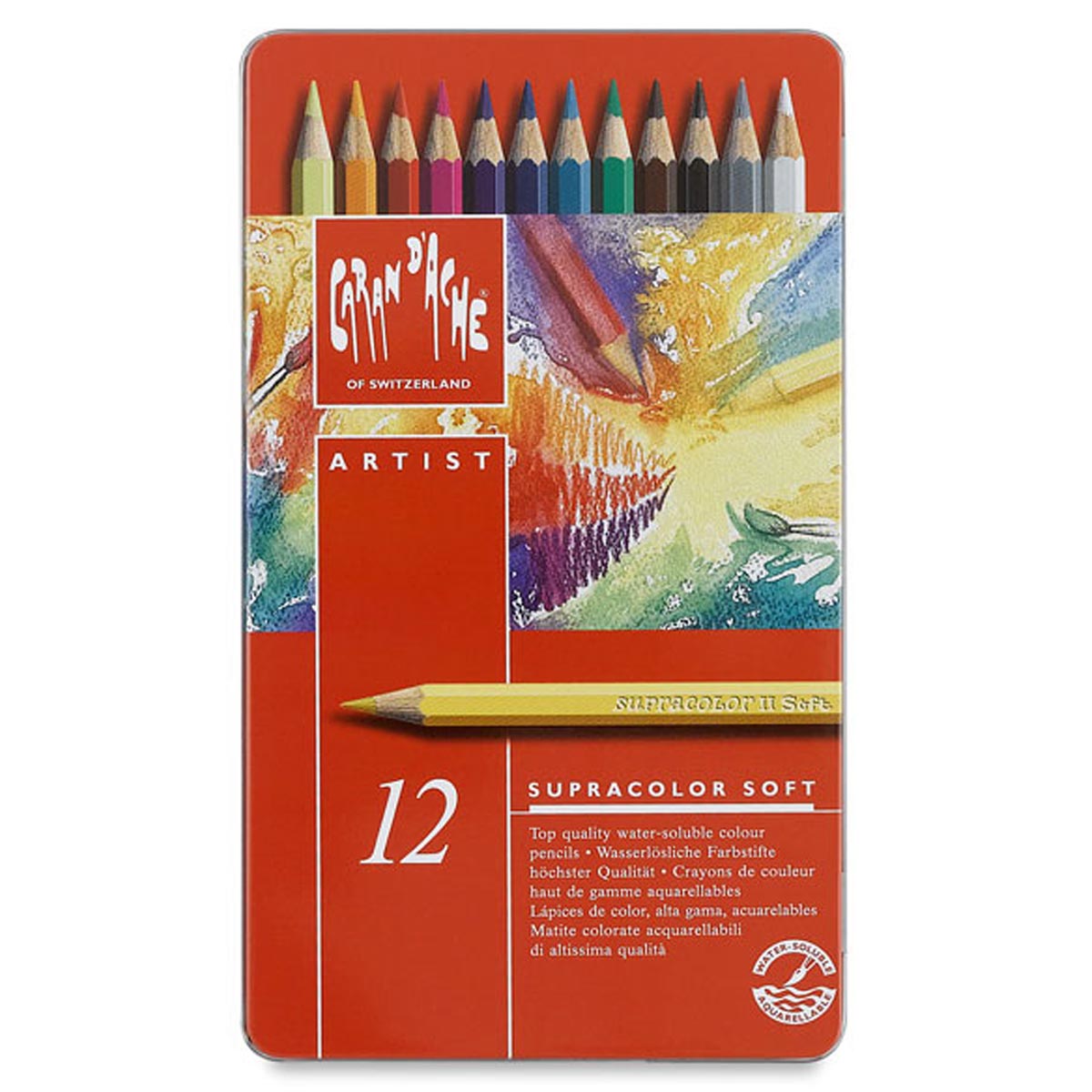 Caran d'Ache Supracolor Soft Pencil Metal Tin Set of 12