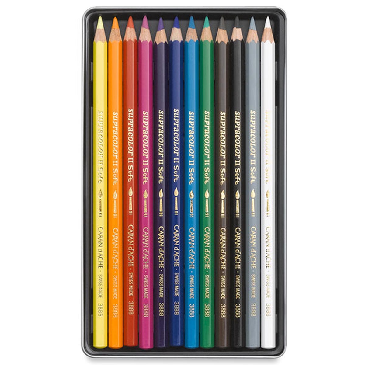 Caran d'Ache Supracolor Soft Pencil Metal Tin Set of 12