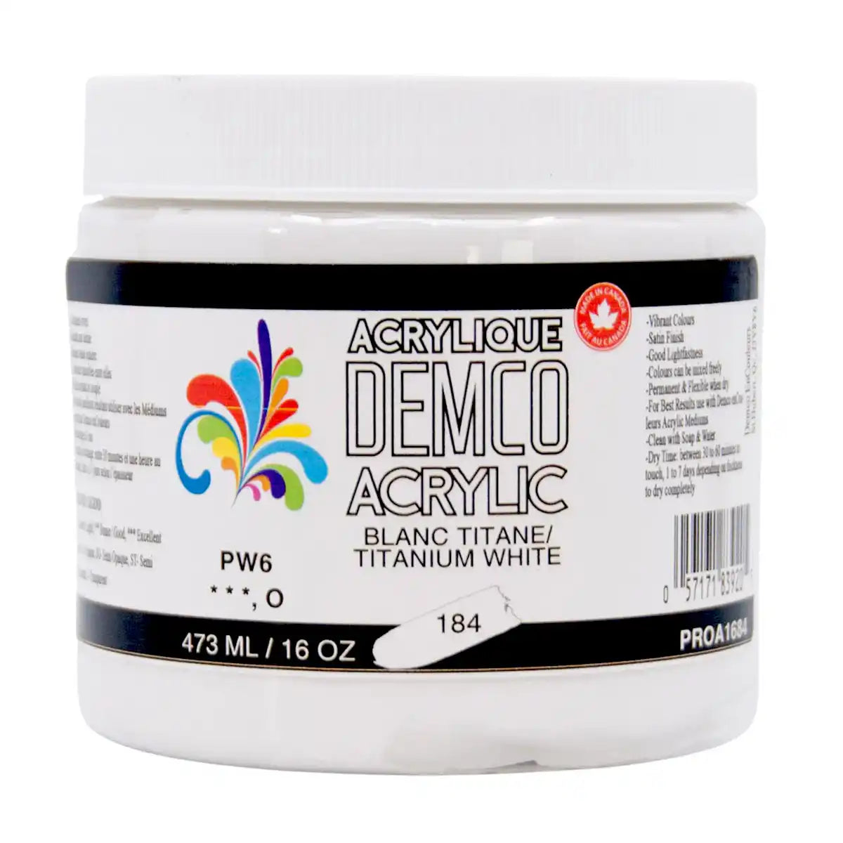 Demco Acrylic Paint 473ml/16oz Jars