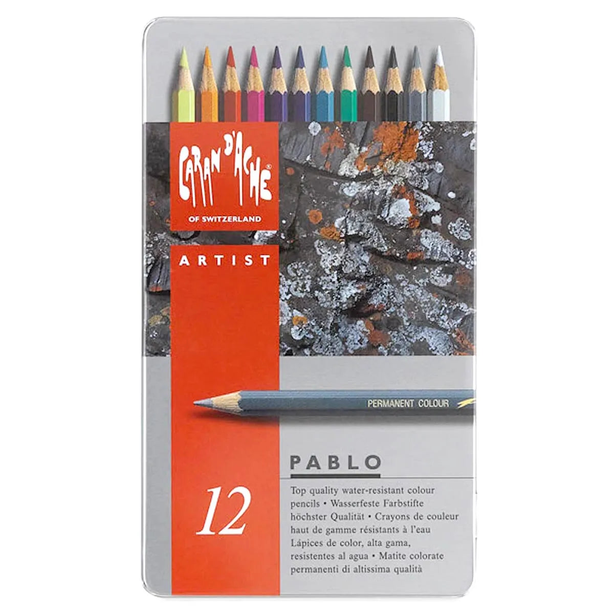 Caran d’Ache Pablo Coloured Pencil Set of 12 Metal Box
