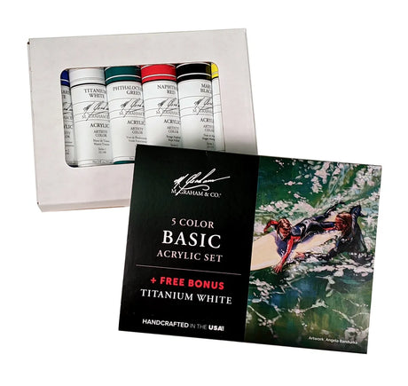 M Graham Acrylic Basic Set  5 Colours