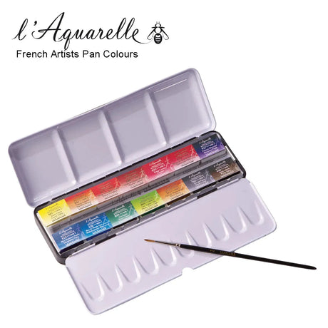 Sennelier French Artists' 12 Half Pans Metal Box + 12 Empty Compartments