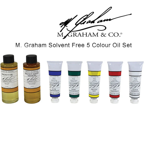 M Graham Artists' Oil Paint Basic 5 Colour Set + Free Bonus
