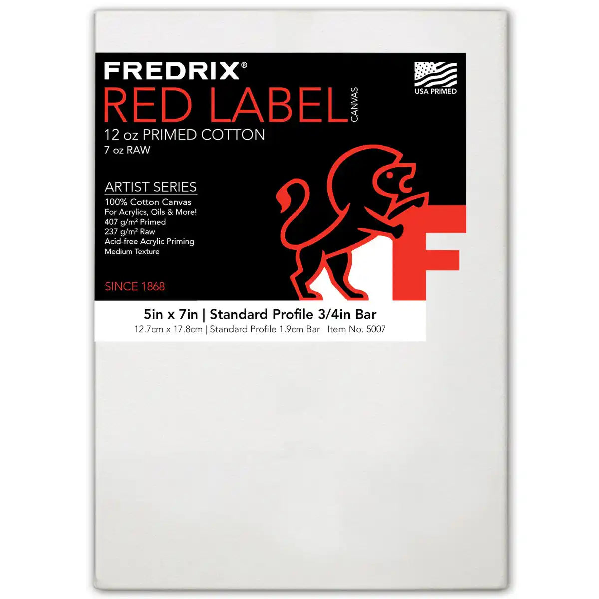 Fredrix Artist Series Red Label Acrylic Primed Cotton Canvas, 12oz