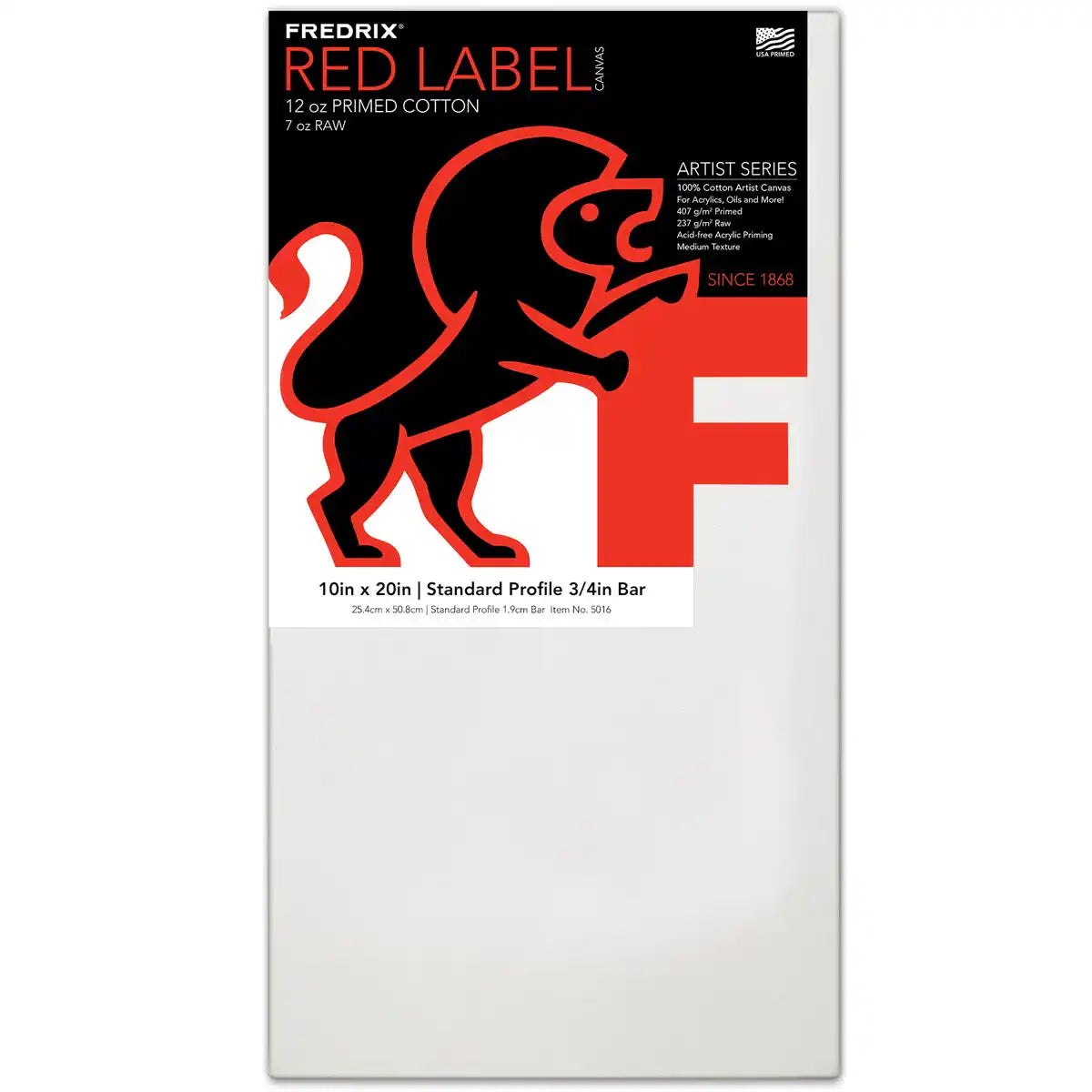 Fredrix Artist Series Red Label Acrylic Primed Cotton Canvas, 12oz