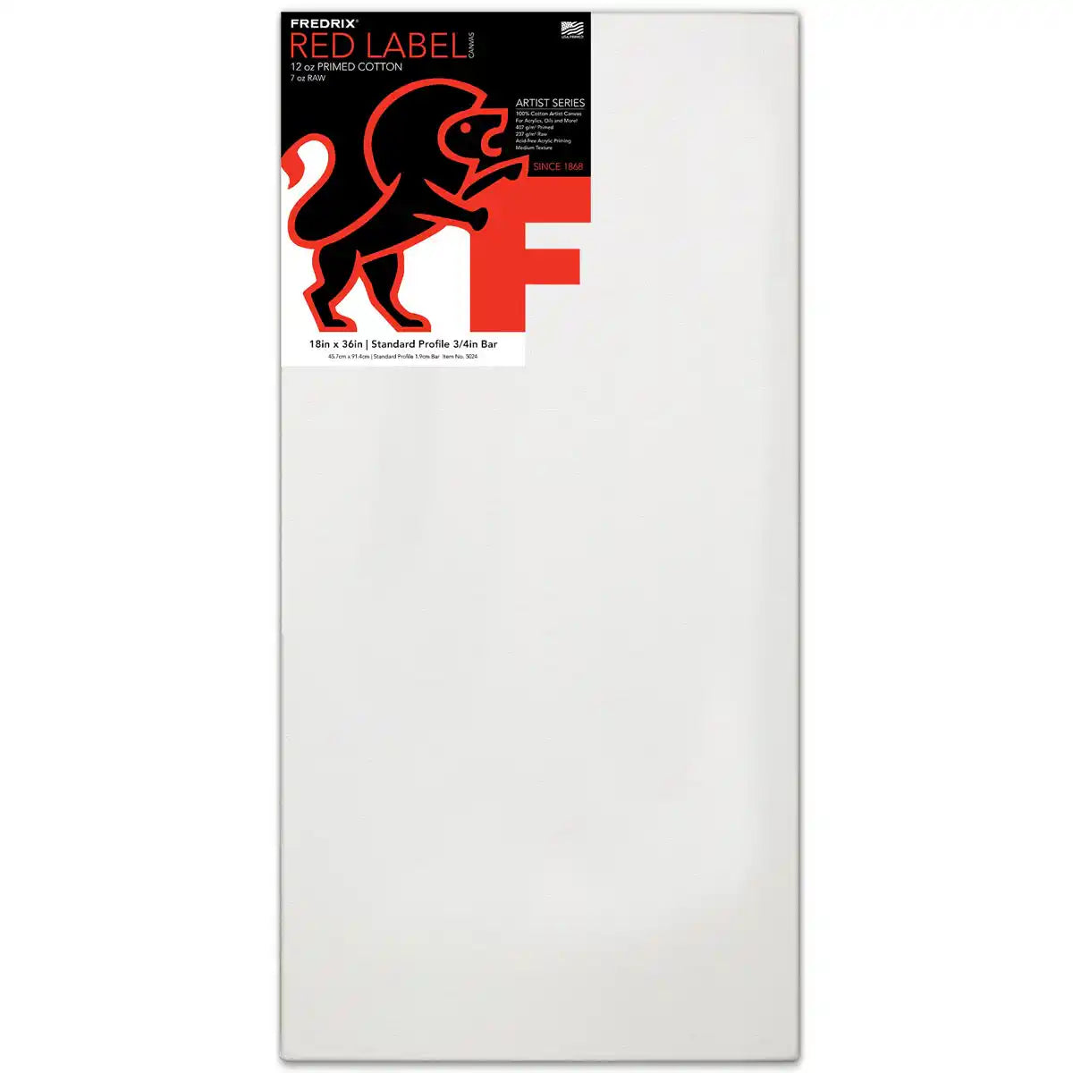 Fredrix Artist Series Red Label Acrylic Primed Cotton Canvas, 12oz