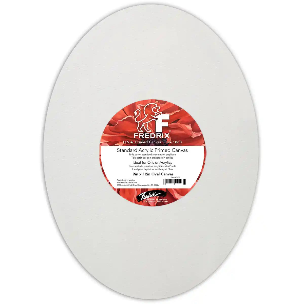 Fredrix Artist Series Rounds & Ovals Acrylic Primed Cotton Standard Canvas, 12oz