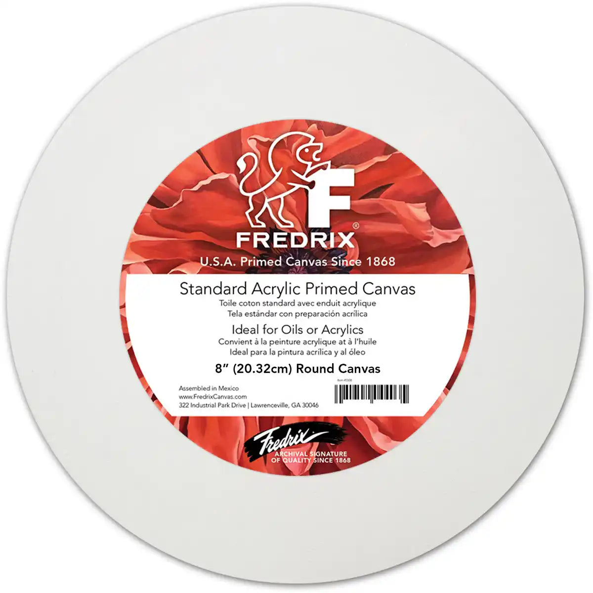Fredrix Artist Series Rounds & Ovals Acrylic Primed Cotton Standard Canvas, 12oz