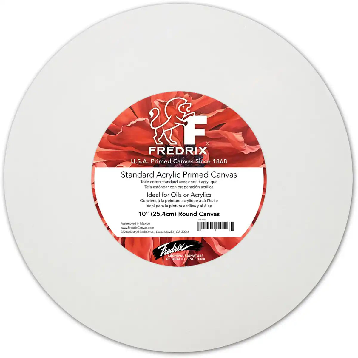 Fredrix Artist Series Rounds & Ovals Acrylic Primed Cotton Standard Canvas, 12oz