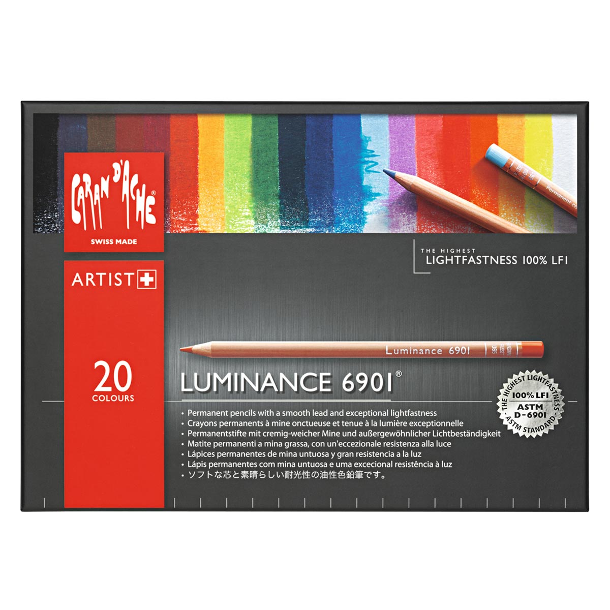 Caran d'Ache LUMINANCE 6901 Box of 20 Pencils - Assorted Colours