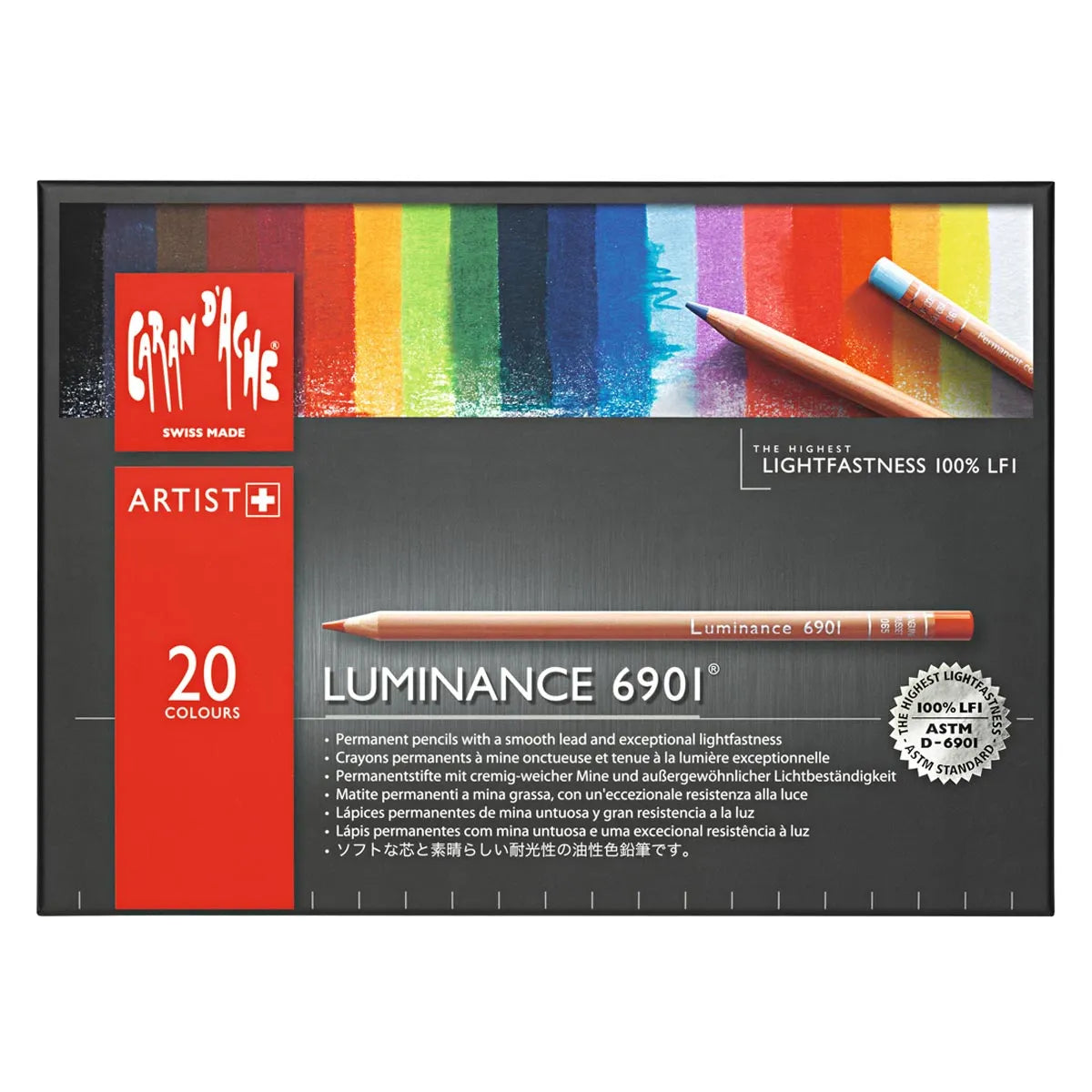 Caran d’Ache LUMINANCE 6901 Box of 20 Pencils - Assorted Colours