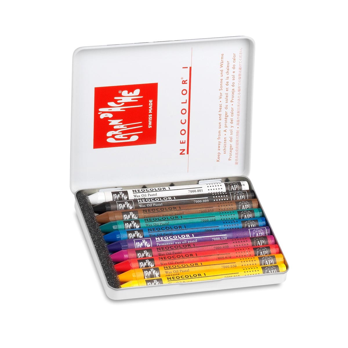 Caran Dache Classic Neocolor I 10 Colour Pastel Metal Box