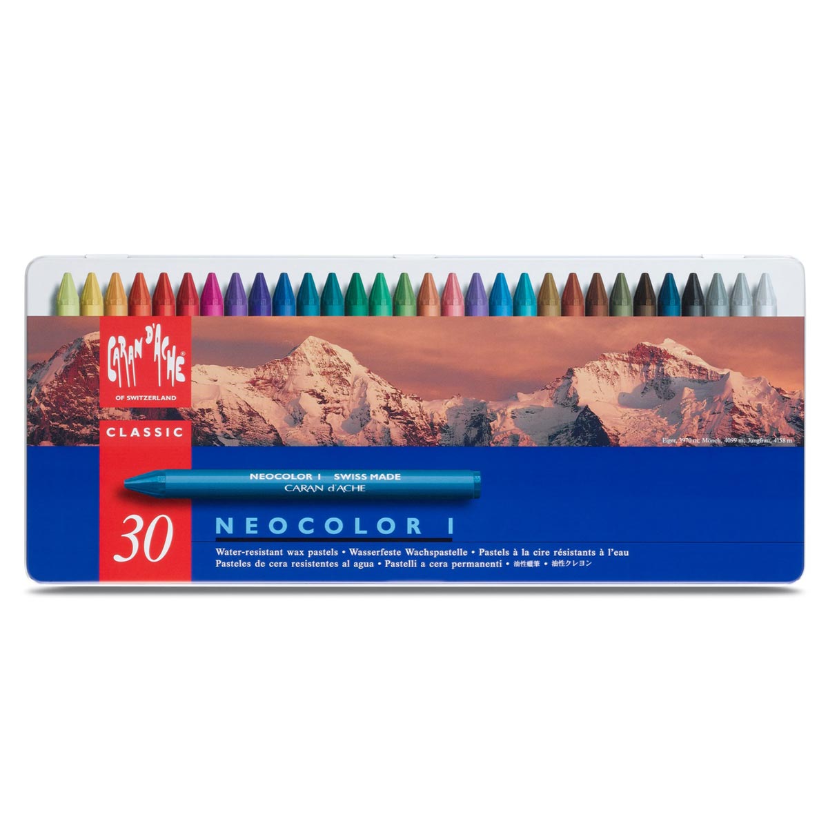 Caran Dache Classic Neocolor I 30 Colour Pastel Metal Box