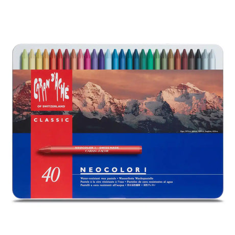Caran Dache Classic Neocolor I 40 Colour Pastel Metal Box