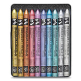 Caran Dache Classic Neocolor I 10 Colour Metallic Pastel Metal Box