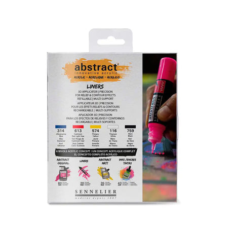 Sennelier Abstract Acrylic Discovery Primary Liners Set of 5 x 27ml