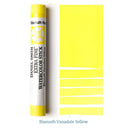 Watercolor stick of Bismuth Vanadate Yellow by Daniel Smith on a white background
