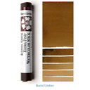 Daniel Smith Burnt Umber watercolor stick labeled 'Burnt Umber' with color swatches on a white background