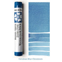 Watercolor stick labeled 'Cerulean Blue Chromium' by Daniel Smith with color swatches on a white background.