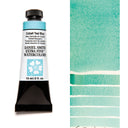 Tube of Daniel Smith watercolor paint with a Cobalt Teal Blue color swatch on a white background