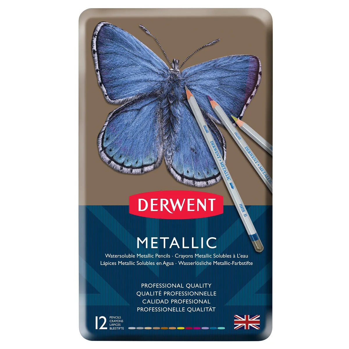 Derwent Metallic Pencil Sets of 12 + Free Gift