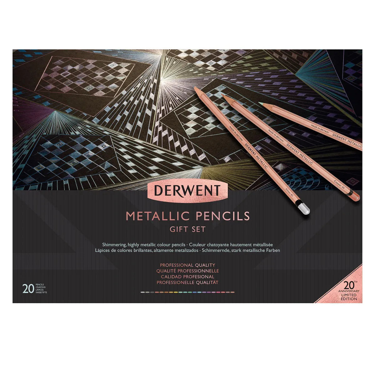 Derwent Metallic 20 Coloured Pencils Gift Set