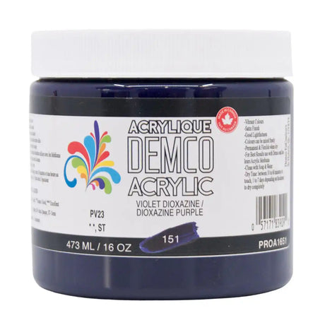 Demco Acrylic Paint 473ml/16oz Jars