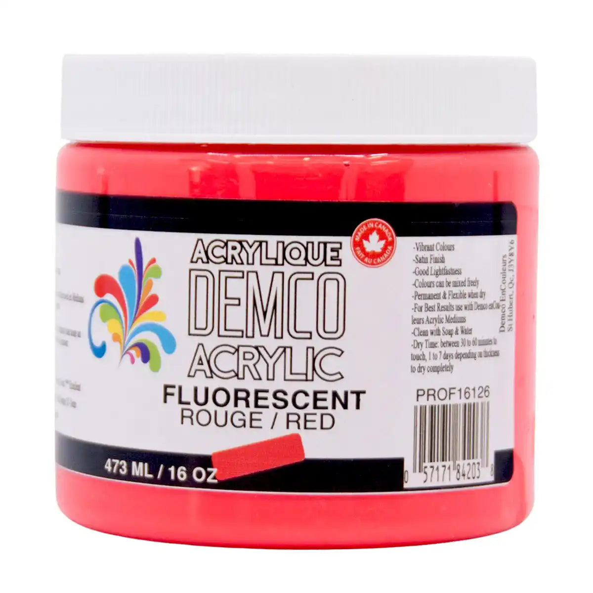 Demco Acrylic Paint 473ml/16oz Jars