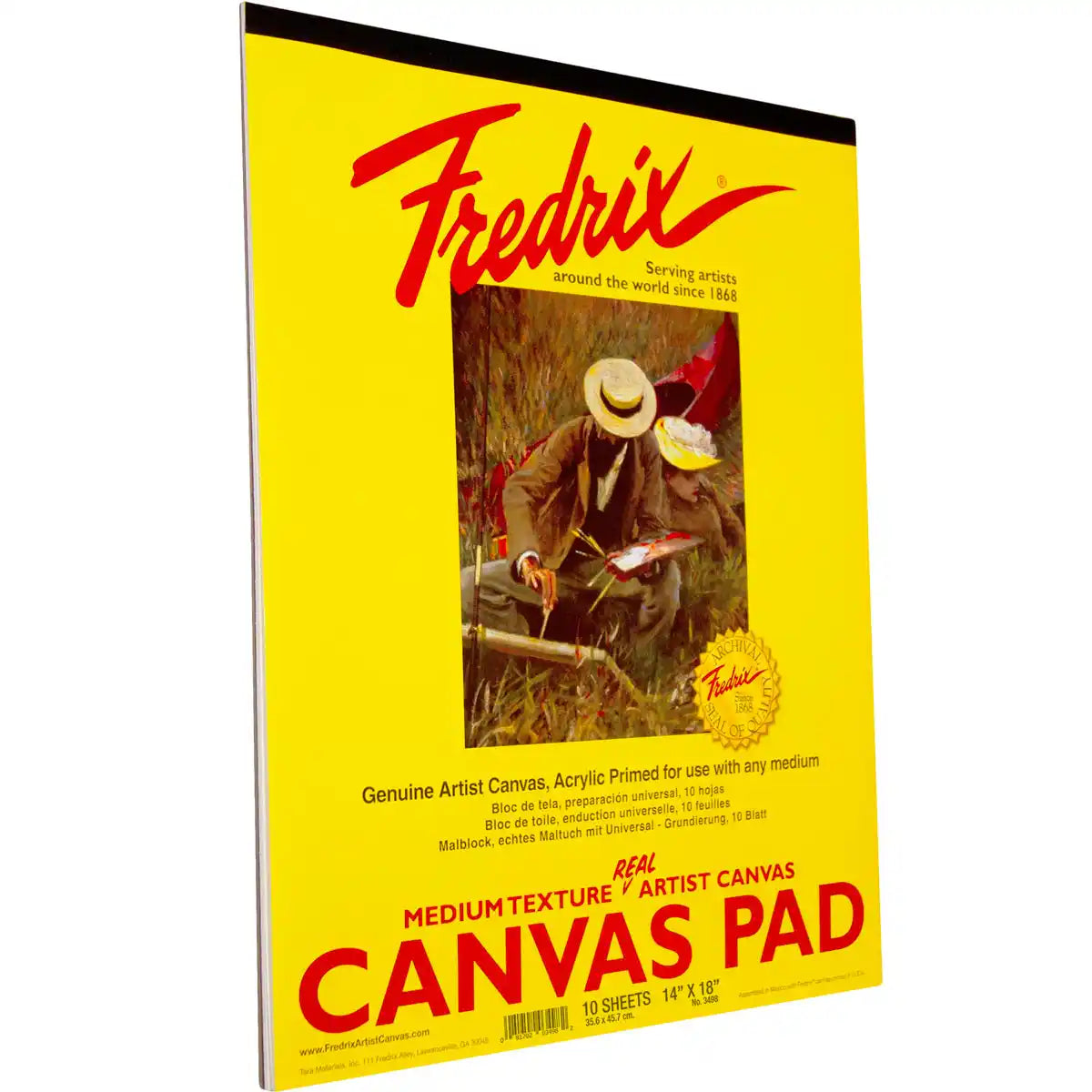 Fredrix Canvas Pads, Primed Poly/Cotton Canvas, 10 Sheets Per Pad