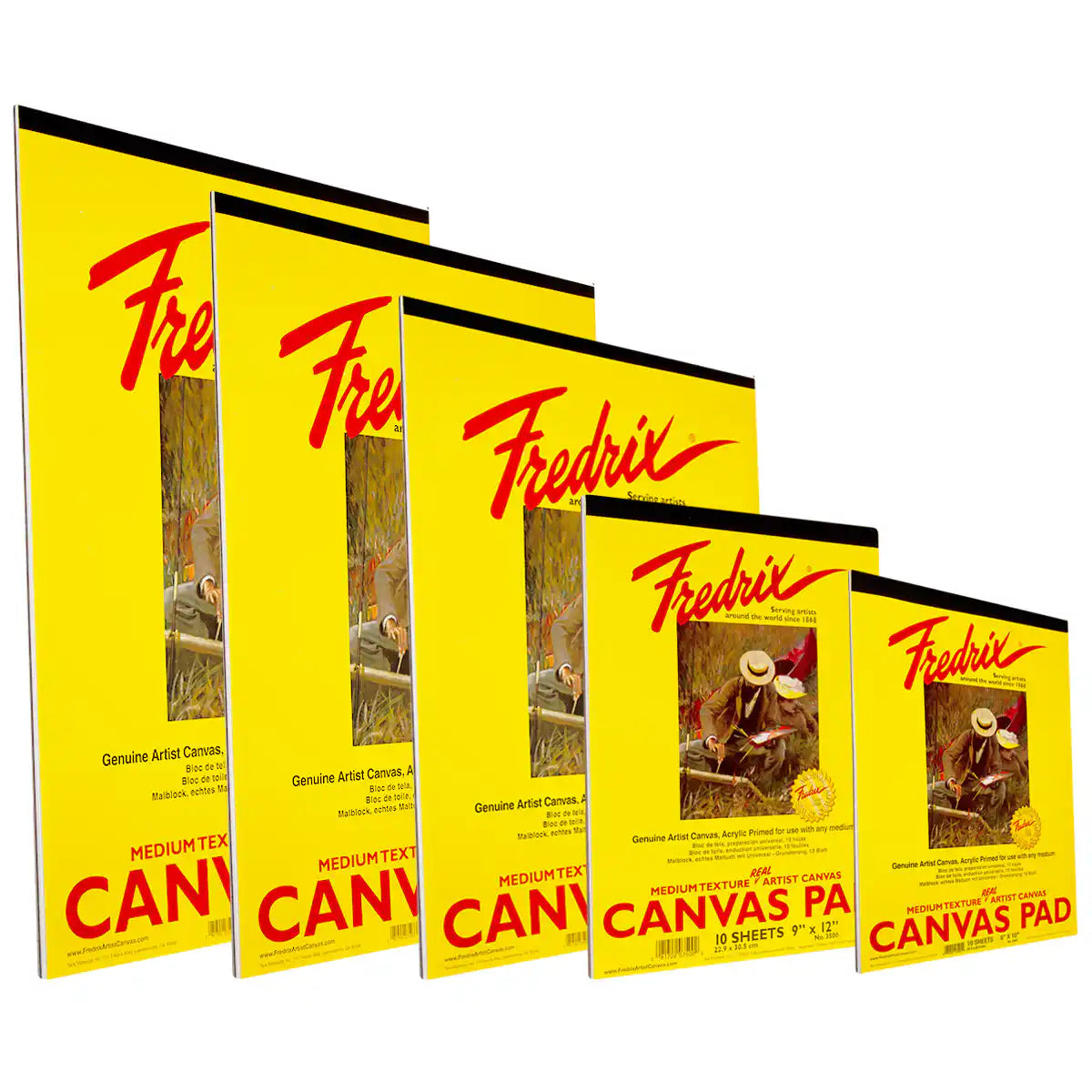 Fredrix Canvas Pads, Primed Poly/Cotton Canvas, 10 Sheets Per Pad