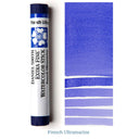 Daniel Smith French Ultramarine watercolor stick with French Ultramarine color swatch on a white background