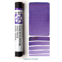 Watercolor stick labeled 'Imperial Purple' by Daniel Smith with color swatches on a white background